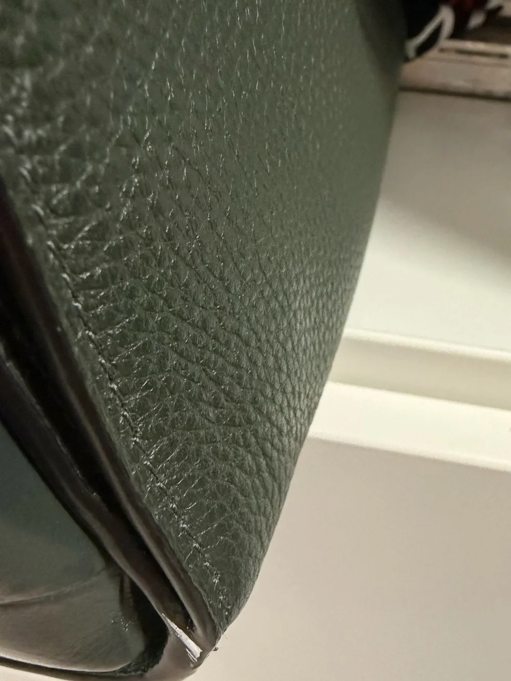 Coach Forest Green Pebbled Leather Satchel with Snake-Print Straps